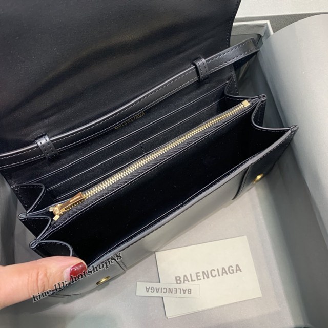 Balenciaga專櫃爆款女包 巴黎世家最新黑色沙漏B扣WOC單肩包斜挎包 fyj1289